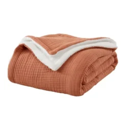 Market & Place Cotton Muslin Fleece Reversible Throw Blanket -Home Textiles Store GUEST 47182e69 5f48 4aaa a2d0 0a6703ee0dbd