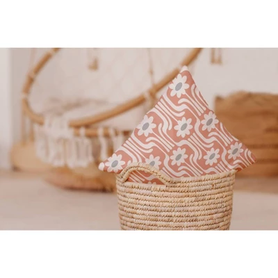 E By Design Daisys And Squiggles Decorative Throw Pillow Citral Orange: 16x16 Inch, Polyester Twill, Indoor Use 7 E By Design Daisys And Squiggles Decorative Throw Pillow Citral Orange: 16x16 Inch, Polyester Twill, Indoor Use - Image 5