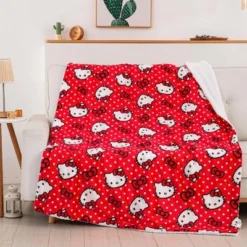 The Northwest Company Sanrio Hello Kitty Red Polka Dots Throw Blanket | 50 X 60 Inches