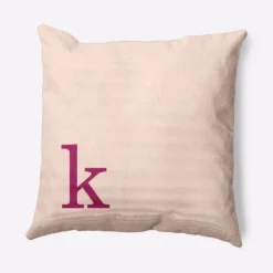 16"x16" Modern Monogram 'k' Square Throw Pillow - E By Design -Home Textiles Store GUEST 4dd4fb51 2cda 4665 93b1 aede276c3f8a