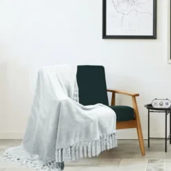 Kate Aurora Ultra Soft & Plush Fringed Oversized Accent Fleece Throw Blanket Cover - 50 In. W X 70 In. L -Home Textiles Store GUEST 50667b8d 0dd0 49ab 9d1c 427dd0d3e085