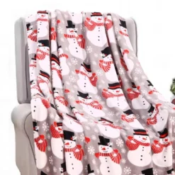Plazatex Big Christmas Snowman All Season Plush Decorative Christmas Throw Blanket 50" X 60" Grey -Home Textiles Store GUEST 549bfbaf 7705 4d7c a94b 47f05e27cc14