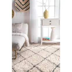 NuLOOM Sheba Cotton Diamond Shaggy Area Rug -Home Textiles Store GUEST 55650d9d 5cf9 492c a50a 019228033d20