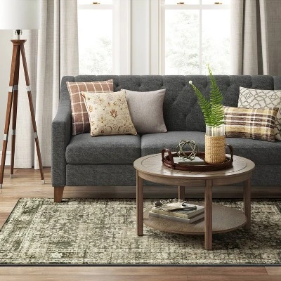 Floral Woven Area Rug Gray - Threshold™ 4 Floral Woven Area Rug Gray - Threshold™ - Image 2