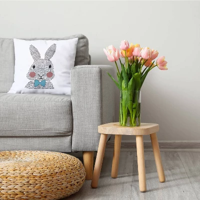 16"x16" Bow-tie Bunny Easter Square Throw Pillow - E By Design 3 16"x16" Bow-tie Bunny Easter Square Throw Pillow - E By Design