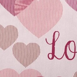 16"x16" Valentine's Day Colliding Hearts Square Throw Pillow Bold Pink - E By Design: Indoor Decorative Cushion