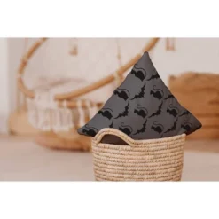 16"x16" Cats And Bats Print Square Throw Pillow Steel Gray - E By Design 7 16"x16" Cats And Bats Print Square Throw Pillow Steel Gray - E By Design -Home Textiles Store GUEST 5be53346 c47a 4254 a28c c70b32b6301b