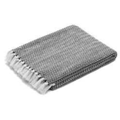 Americanflat 50x60 Throw Blanket - Soft And Breathable Cotton Throw Blanket For Couch, Bed, Chair - Black And White Herringbone Blanket -Home Textiles Store GUEST 5be8558f 96fb 4714 97a4 7ab891a3c872