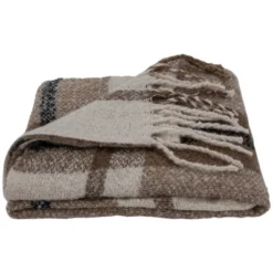 Northlight Taupe Plaid Woven Throw Blanket With Fringe 50" X 60" -Home Textiles Store GUEST 5d9570aa 64af 42c7 a965 745baef12c4b