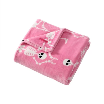 Betseyville 50"x70" Betsey Johnson Yoga Skeleton Throw Blanket Pink 5 Betseyville 50"x70" Betsey Johnson Yoga Skeleton Throw Blanket Pink - Image 3