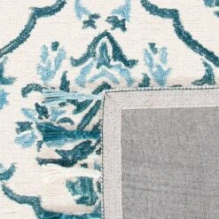 3'x5' Jacquard Hooked Accent Rug Ivory/Turquoise - Safavieh 12 3'x5' Jacquard Hooked Accent Rug Ivory/Turquoise - Safavieh -Home Textiles Store GUEST 63396173 eb5c 4c57 ae97 13dc36390f20