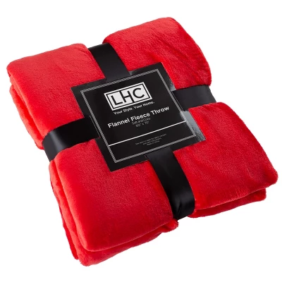 Flannel Fleece Throw Blanket- For Couch, Home Decor, Sofa & Chair- Oversized 60" X 70", Soft & Plush Microfiber In Crimson Red By Hastings Home 7 Flannel Fleece Throw Blanket- For Couch, Home Decor, Sofa & Chair- Oversized 60" X 70", Soft & Plush Microfiber In Crimson Red By Hastings Home - Image 5