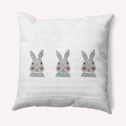 16"x16" Bunny Triplets Easter Square Throw Pillow - E By Design -Home Textiles Store GUEST 64c2360b 1125 4dd0 a04b ecc7817732c1