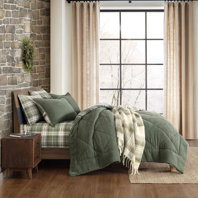 Eddie Bauer 50"x60" Hearthstone Plaid Throw Blanket Green 3 Eddie Bauer 50"x60" Hearthstone Plaid Throw Blanket Green