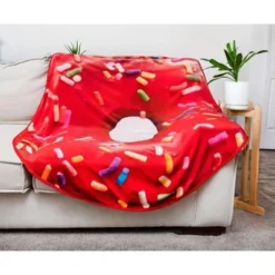 Toynk Sprinkle Donut Round Fleece Throw Blanket | 60 Inches -Home Textiles Store GUEST 657e061f 0091 490e ac8c 75398a1f2500