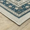 Trinity Classic Border Patio Area Rug Beige/Blue - Captiv8e Designs
