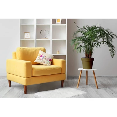 E By Design Little Garden Decorative Throw Pillow Yellow: Indoor Square Floral Accent, Polyester Twill, 16x16 4 E By Design Little Garden Decorative Throw Pillow Yellow: Indoor Square Floral Accent, Polyester Twill, 16x16 - Image 2