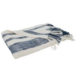 Saro Lifestyle Saro Lifestyle Cotton Throw With Banded Design, Navy Blue, 50"x60" 8 Saro Lifestyle Saro Lifestyle Cotton Throw With Banded Design, Navy Blue, 50"x60" -Home Textiles Store GUEST 6726eab2 53cf 4239 932f 4de86f6569fa
