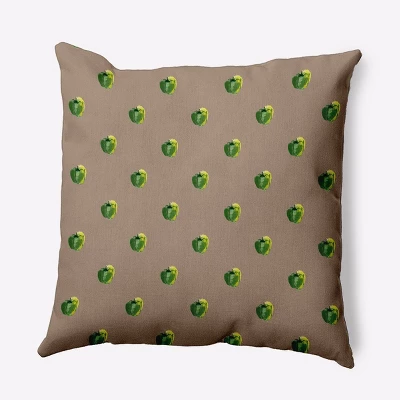 E By Design 16"x16" Peppers Pattern Square Throw Pillow: Doe Polyester Accent, Indoor Decorative, Farmers' Market Collection 6 E By Design 16"x16" Peppers Pattern Square Throw Pillow: Doe Polyester Accent, Indoor Decorative, Farmers' Market Collection - Image 4