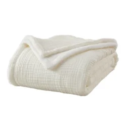 Market & Place Cotton Muslin Fleece Reversible Throw Blanket -Home Textiles Store GUEST 693e3421 d623 4cbf 9c88 a247a49e49a8