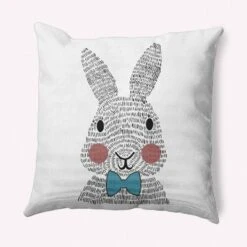 16"x16" Bow-tie Bunny Easter Square Throw Pillow - E By Design 15 16"x16" Bow-tie Bunny Easter Square Throw Pillow - E By Design -Home Textiles Store GUEST 694ac632 a451 41ad b4be 93f5b621959e