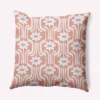 E By Design Daisys And Squiggles Decorative Throw Pillow Citral Orange: 16x16 Inch, Polyester Twill, Indoor Use