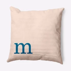 16"x16" Modern Monogram 'm' Square Throw Pillow - E By Design -Home Textiles Store GUEST 6a35bc87 5978 4208 bc9f 84752b40301e