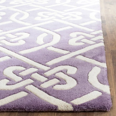 4'x6' Violet Geometric Tufted Accent Rug Purple/Ivory - Safavieh 3 4'x6' Violet Geometric Tufted Accent Rug Purple/Ivory - Safavieh