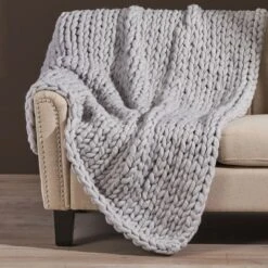 KWPZQEB Chunky Knit Blanket Throw, 50"x60", Handmade Thick Cable Knit Crochet Blanket, Large Rope Knot Throw Blanket For Couch Home Decor -Home Textiles Store GUEST 6b3266d0 5887 46e3 90e9 c9dc19f9979d