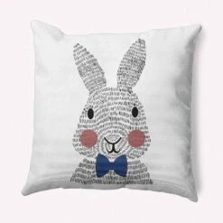 16"x16" Bow-tie Bunny Easter Square Throw Pillow - E By Design 16 16"x16" Bow-tie Bunny Easter Square Throw Pillow - E By Design -Home Textiles Store GUEST 6b65f9da ef13 49b2 851d 671d16aedd2f