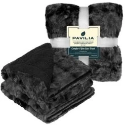 PAVILIA Tie-Dye Faux Fur Throw Blanket, Furry Fuzzy Fluffy Shaggy Plush Warm Reversible Thick For Bed Couch Sofa