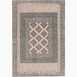 60"x50" Bohemian Embellished Stonewash Throw Blanket Natural - Mina Victory -Home Textiles Store GUEST 6c69f2c1 a02e 4219 9725 46f968d329fd