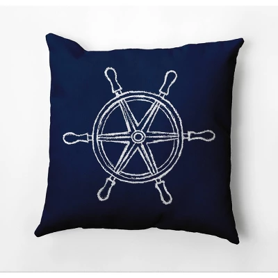 16"x16" Ship Wheel Nautical Square Throw Pillow - E By Design 6 16"x16" Ship Wheel Nautical Square Throw Pillow - E By Design - Image 4