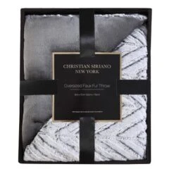 Gift Boxed Reversible Throw Blanket Gray Chevron - Christian Siriano -Home Textiles Store GUEST 6f363b77 bb2a 487e 855e a5f9c6c47fda