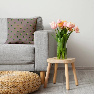 E By Design 16"x16" Peppers Pattern Square Throw Pillow: Doe Polyester Accent, Indoor Decorative, Farmers' Market Collection 4 E By Design 16"x16" Peppers Pattern Square Throw Pillow: Doe Polyester Accent, Indoor Decorative, Farmers' Market Collection - Image 2