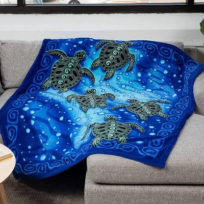 Dawhud Direct 50" X 60" Sea Turtle Fleece Throw Blanket For Women, Men And Kids 3 Dawhud Direct 50" X 60" Sea Turtle Fleece Throw Blanket For Women, Men And Kids
