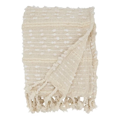 Striped Woven Fringe Throw Blanket - Saro Lifestyle 4 Striped Woven Fringe Throw Blanket - Saro Lifestyle - Image 2