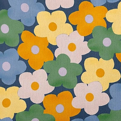 E By Design 16"x16" Flower Stack Square Throw Pillow: Nautical Navy, Polyester Twill, Indoor Decorative Accent 5 E By Design 16"x16" Flower Stack Square Throw Pillow: Nautical Navy, Polyester Twill, Indoor Decorative Accent - Image 3