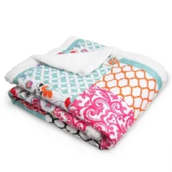 Lush Décor 50"x60" Brookdale Faux Shearling Throw Blanket Purple/Turquoise 7 Lush Décor 50"x60" Brookdale Faux Shearling Throw Blanket Purple/Turquoise -Home Textiles Store GUEST 748a5248 99e6 4558 91fa 7c77c241da13