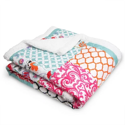 Lush Décor 50"x60" Brookdale Faux Shearling Throw Blanket Purple/Turquoise 5 Lush Décor 50"x60" Brookdale Faux Shearling Throw Blanket Purple/Turquoise - Image 3