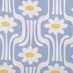 E By Design Daisys And Squiggles Decorative Throw Pillow, Light Blue: Indoor Polyester Twill, Floral Pattern