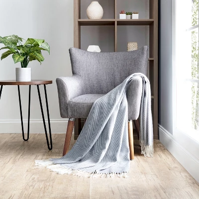 Soft Herringbone Throw Blanket With Fringe 50" X 60" - Becky Cameron 4 Soft Herringbone Throw Blanket With Fringe 50" X 60" - Becky Cameron - Image 2