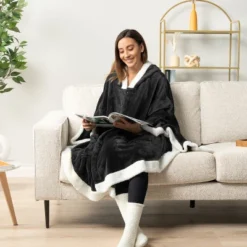 PAVILIA Angel Wrap Hooded Blanket For Women Adult, Wearable Cozy Wrap Throw Fleece Shawl Cape -Home Textiles Store GUEST 77ea2f98 1d71 4c3e bc2e 0358ebb25436