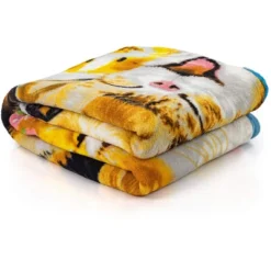 Dawhud Direct 50" X 60" Cat And Dog Fleece Throw Blanket For Women, Men And Kids