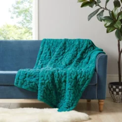 50"x60" Ruched Faux Fur Throw Blanket - Madison Park 25 50"x60" Ruched Faux Fur Throw Blanket - Madison Park -Home Textiles Store GUEST 7b6b571b 5feb 41bc 9bbf 8f30e3c4c0b7
