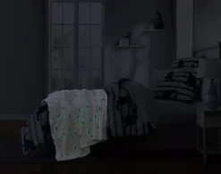 Kate Aurora Montauk Accents White & Gray Glow In The Dark Juvi Dinosaurs Ultra Soft & Plush Fleece Accent Throw Blanket -Home Textiles Store GUEST 80c44c18 f75b 4ac7 8c41 b664ca5d1798