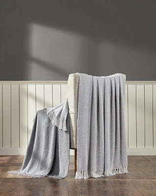 Kate Aurora Chic Living 2 Pack Gray Yarn Dyed Woven & Fringed Coordinating Ultra Soft Accent Throw Blanket Set - 50 In. W X 60 In. L 3 Kate Aurora Chic Living 2 Pack Gray Yarn Dyed Woven & Fringed Coordinating Ultra Soft Accent Throw Blanket Set - 50 In. W X 60 In. L
