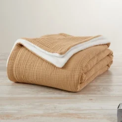 Market & Place Cotton Muslin Fleece Reversible Throw Blanket -Home Textiles Store GUEST 82eb5cda af14 4b26 b2ef e03a2cbe43fa