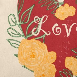 16"x16" Valentine's Day Love And Roses Square Throw Pillow Buddha - E By Design: Festive Indoor Decor, Polyester