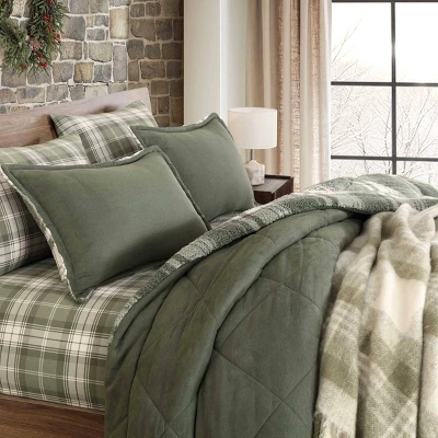 Eddie Bauer 50"x60" Hearthstone Plaid Throw Blanket Green 4 Eddie Bauer 50"x60" Hearthstone Plaid Throw Blanket Green - Image 2